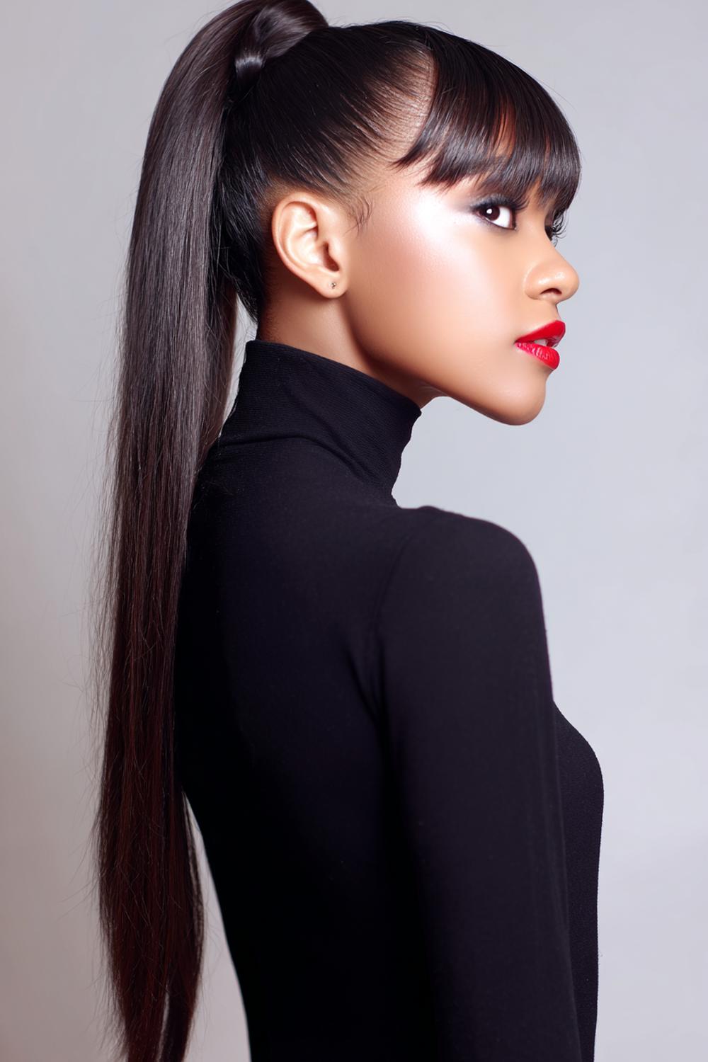 10. Frisuren 2026: High Ponytail mit Wrap-Around-Strähne