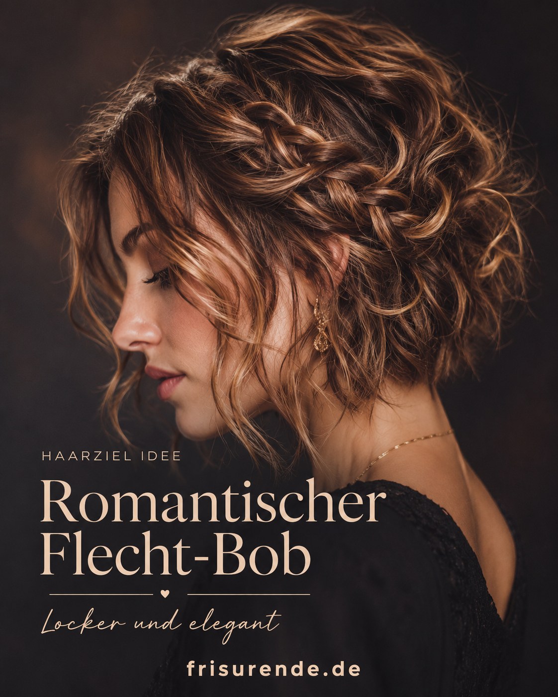 Romantischer Flecht-Bob als lockere elegante Frisur für mittellanges Haar
