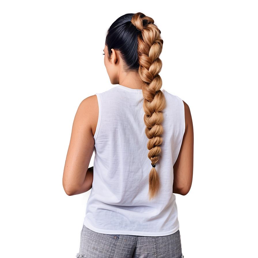 Langer geflochtener Ponytail mit gleichmäßigem Zopfmuster