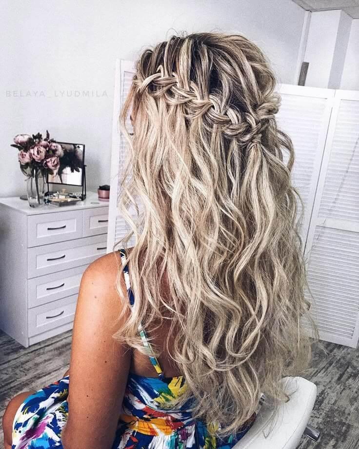 Boho Wasserfall Zopf Frisur