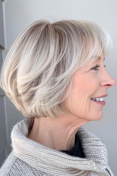Gestufter Bob feines Haar