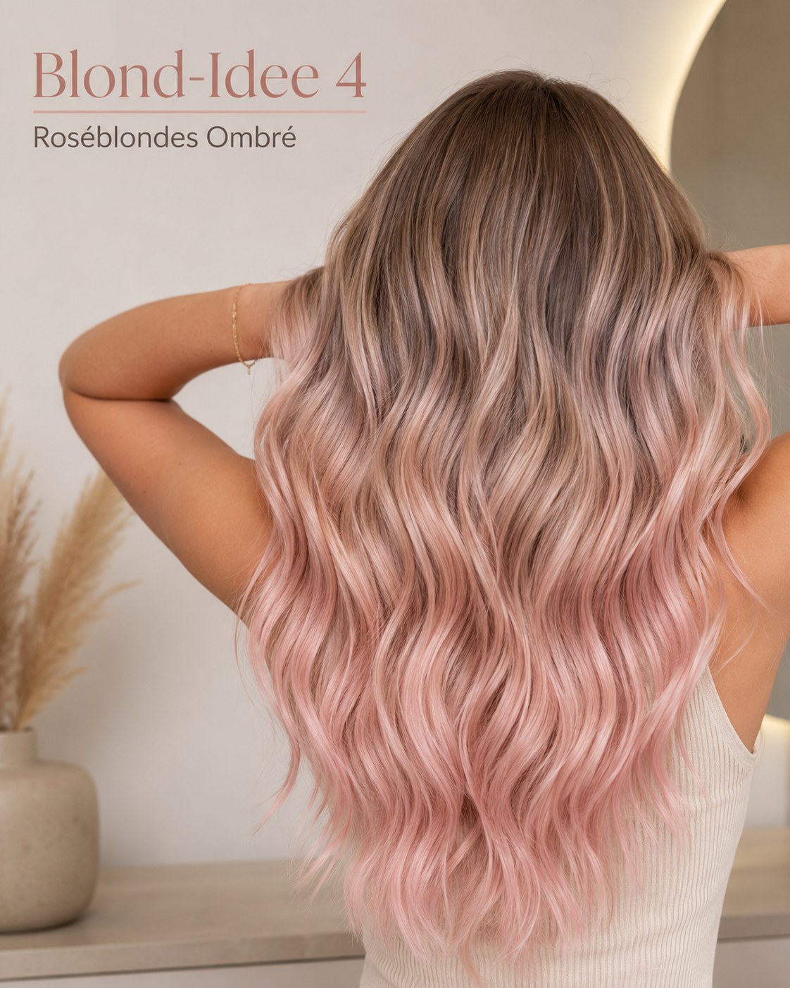 Roséblondes Ombré mit sanftem Verlauf als romantische Haarfarben Idee blond