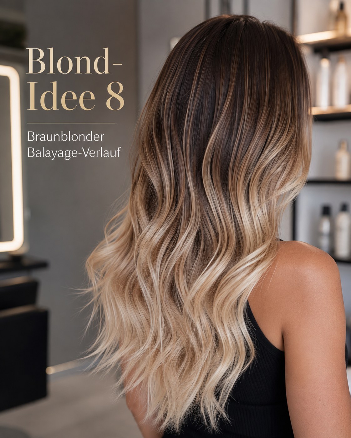 Braunblonder Balayage-Verlauf als natürliche Haarfarben Idee blond für braunes Naturhaar