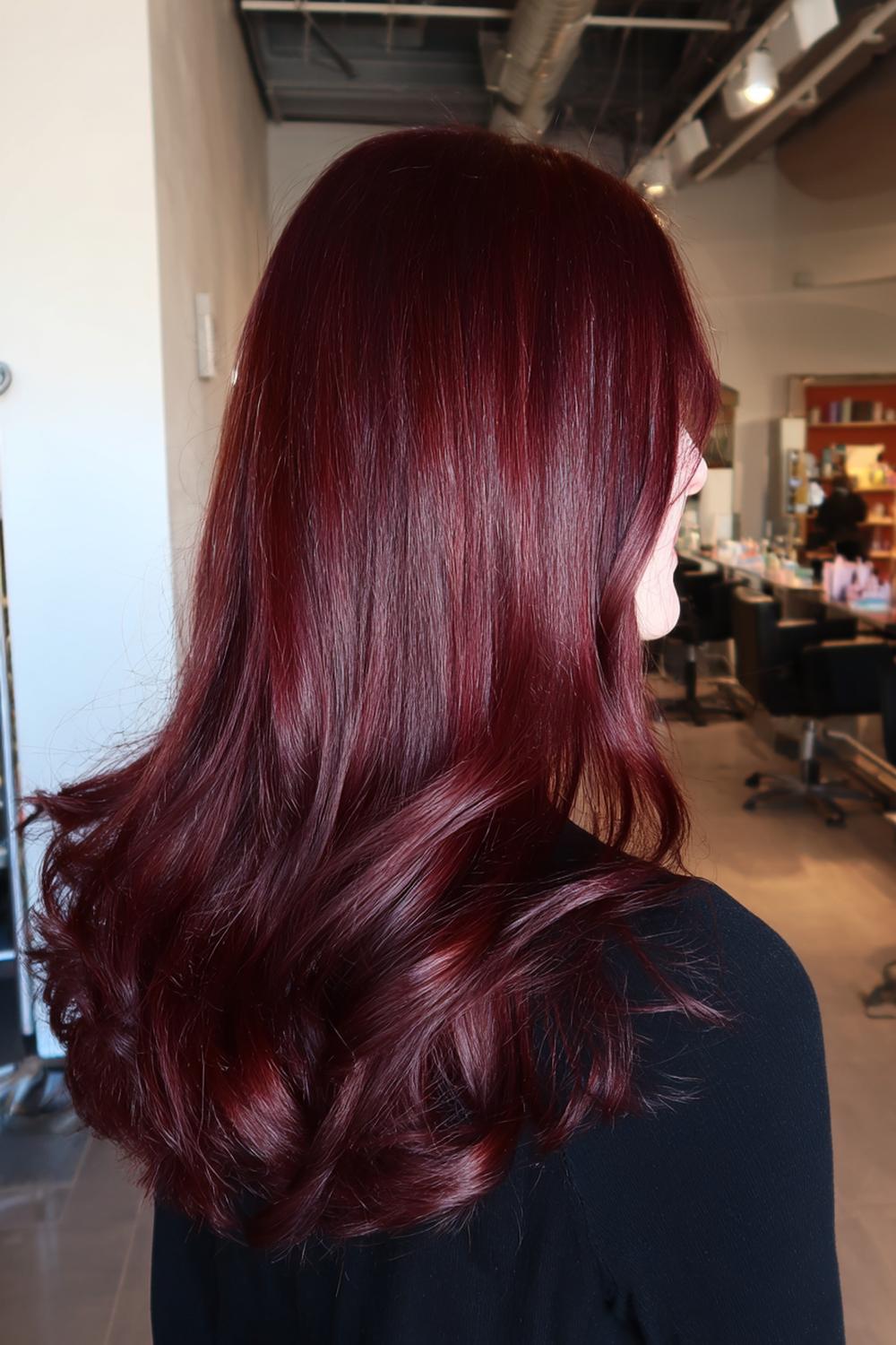 29. Haartrends 2026: Cherry Cola Hair mit rotbrauner Tiefe und funkelndem Lichtspiel