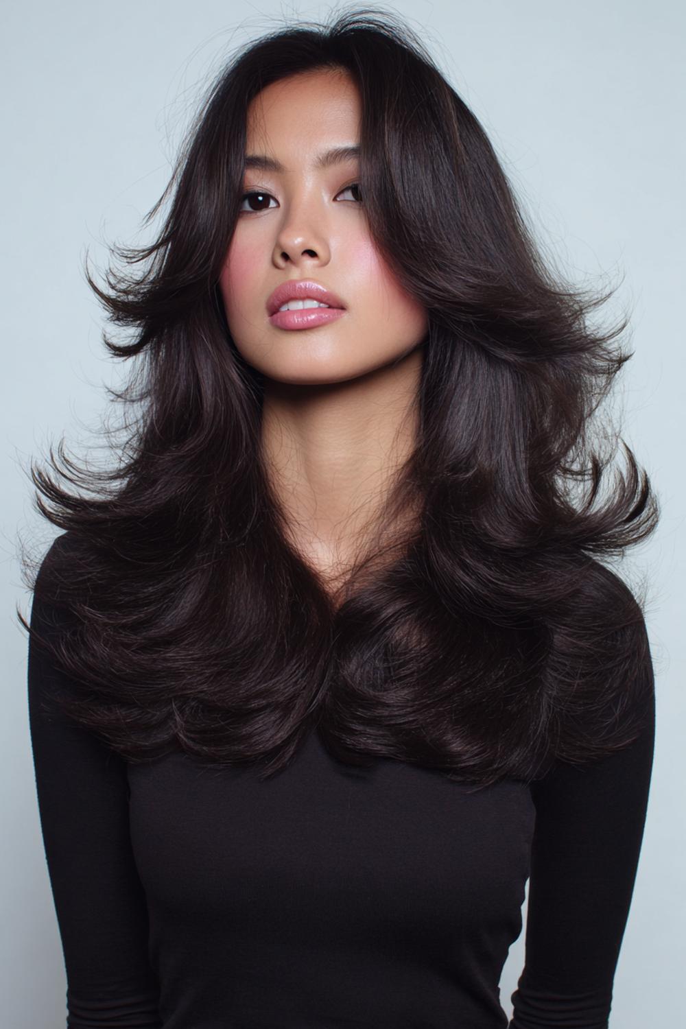 9. Haartrends 2026: Butterfly Cut mit voluminösen Flügel-Stufen und federndem Blowout