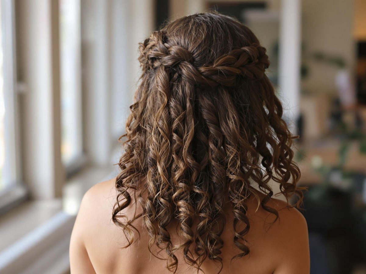 Halb offene Locken Frisur