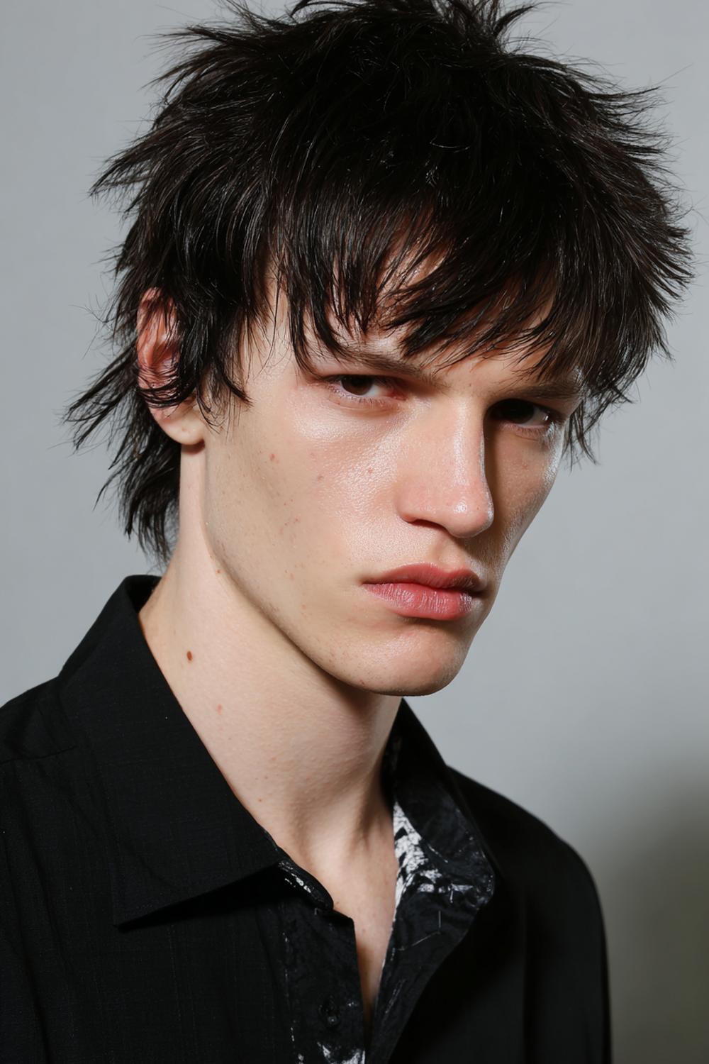 19. Herren Frisuren 2026: Messy Fringe Cut mit trockener Struktur und langen Spitzen