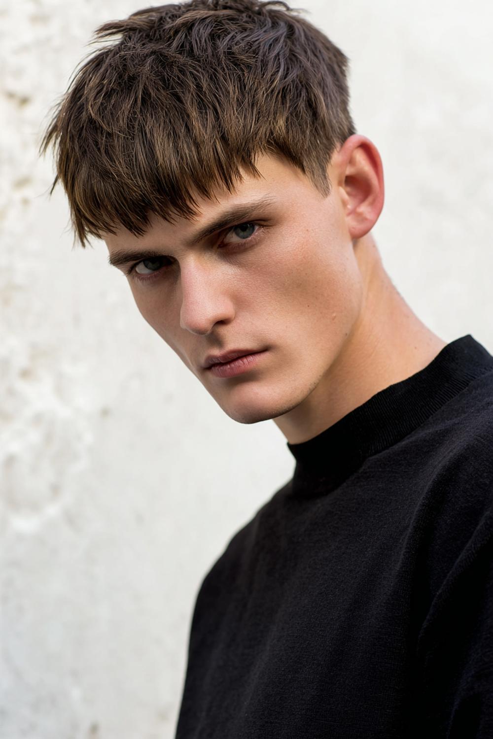 2. Herren Frisuren 2026: Textured Crop mit stumpfer Fringe-Kante