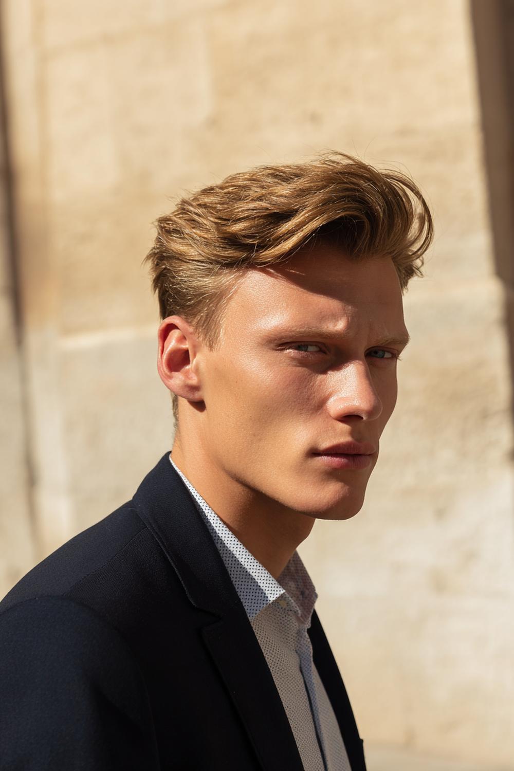 25. Herren Frisuren 2026: Two-Block Cut mit klarer Kante und weichem Oberkopf