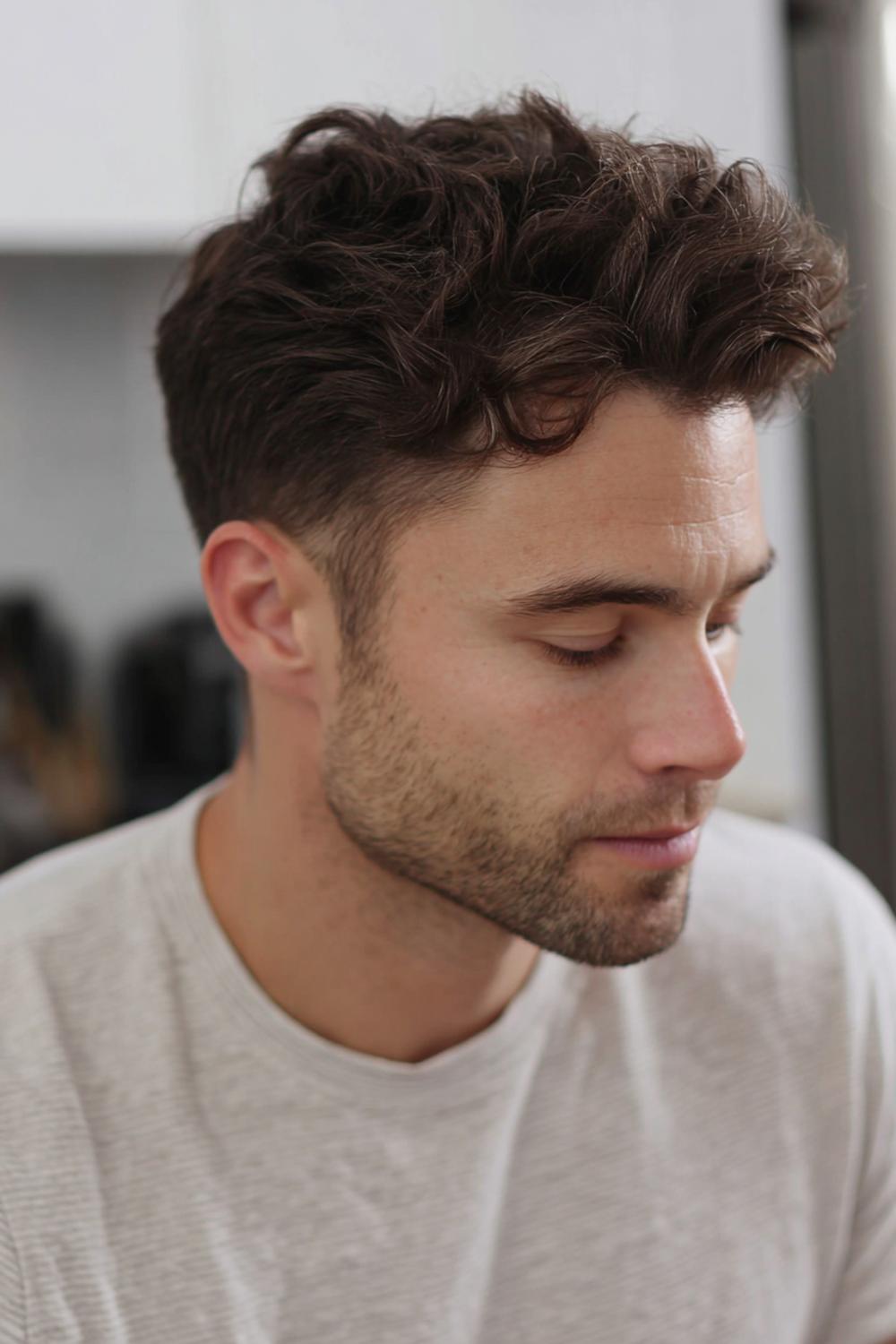 4. Herren Frisuren 2026: Low Taper Fade mit natürlicher Welle