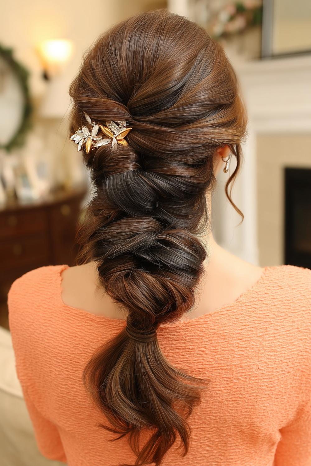 Romantischer Fischgrätenzopf