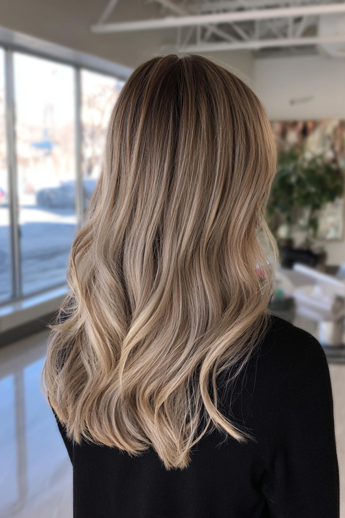 Medium Length Ash Beige Waves