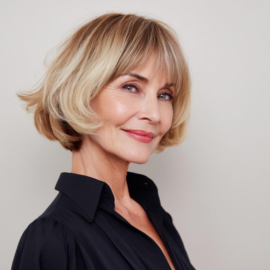 Blonder Bob Mit Leichtem Pony