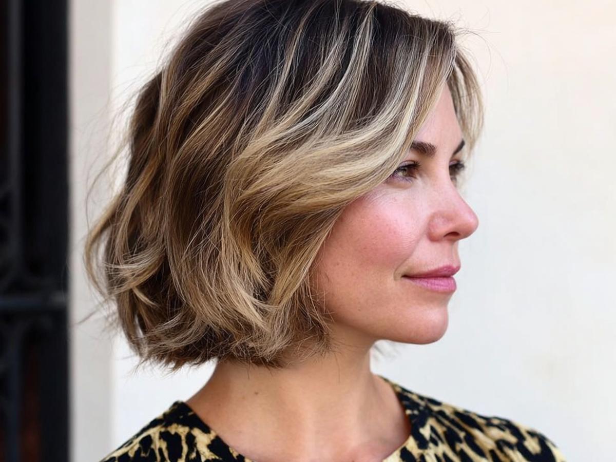 Softes Balayage im Bob