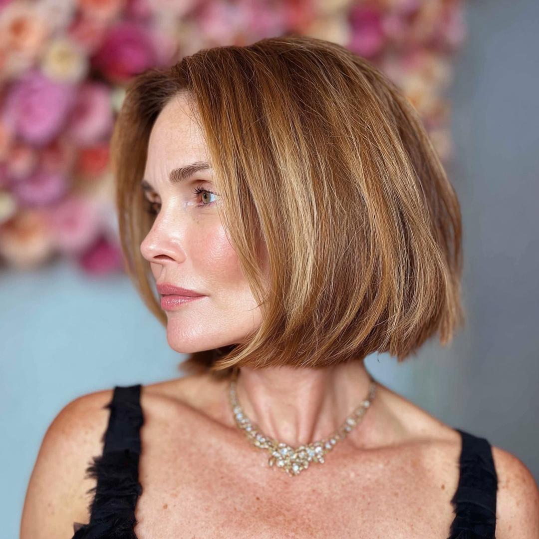 Texturierter Bob in Karamellblond