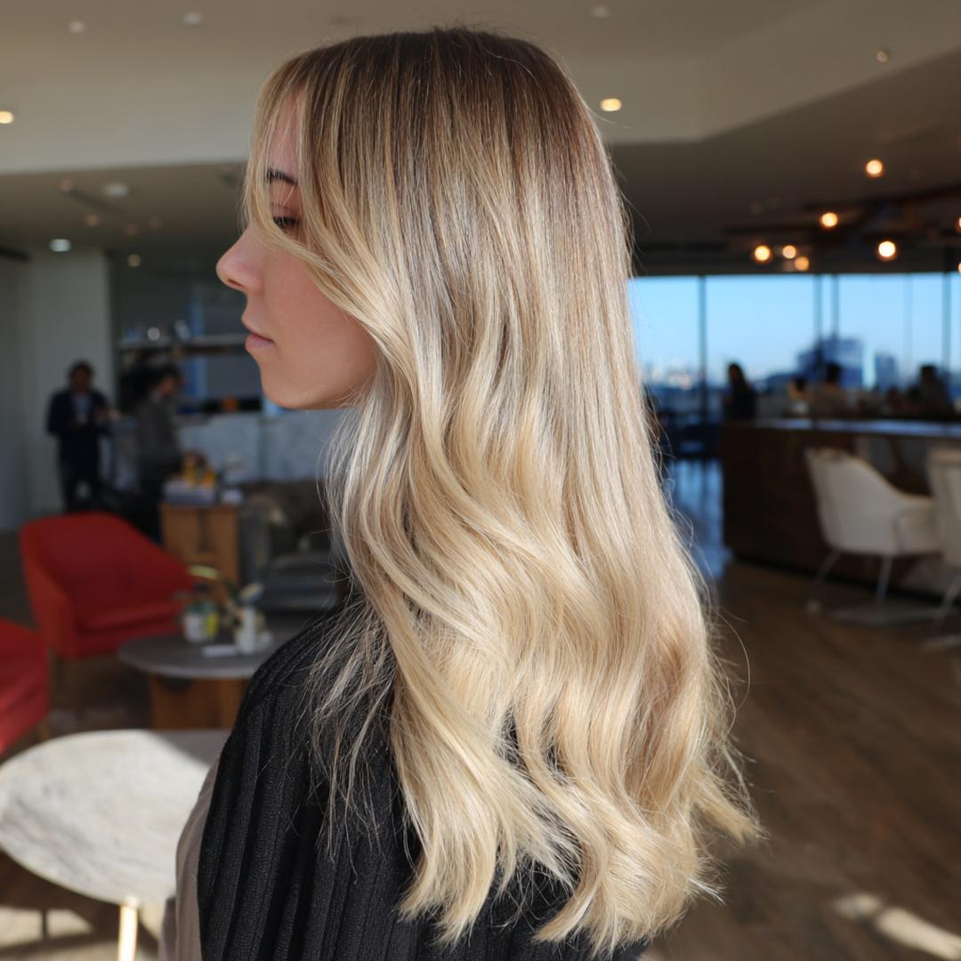 Rooted Light Blonde Waves