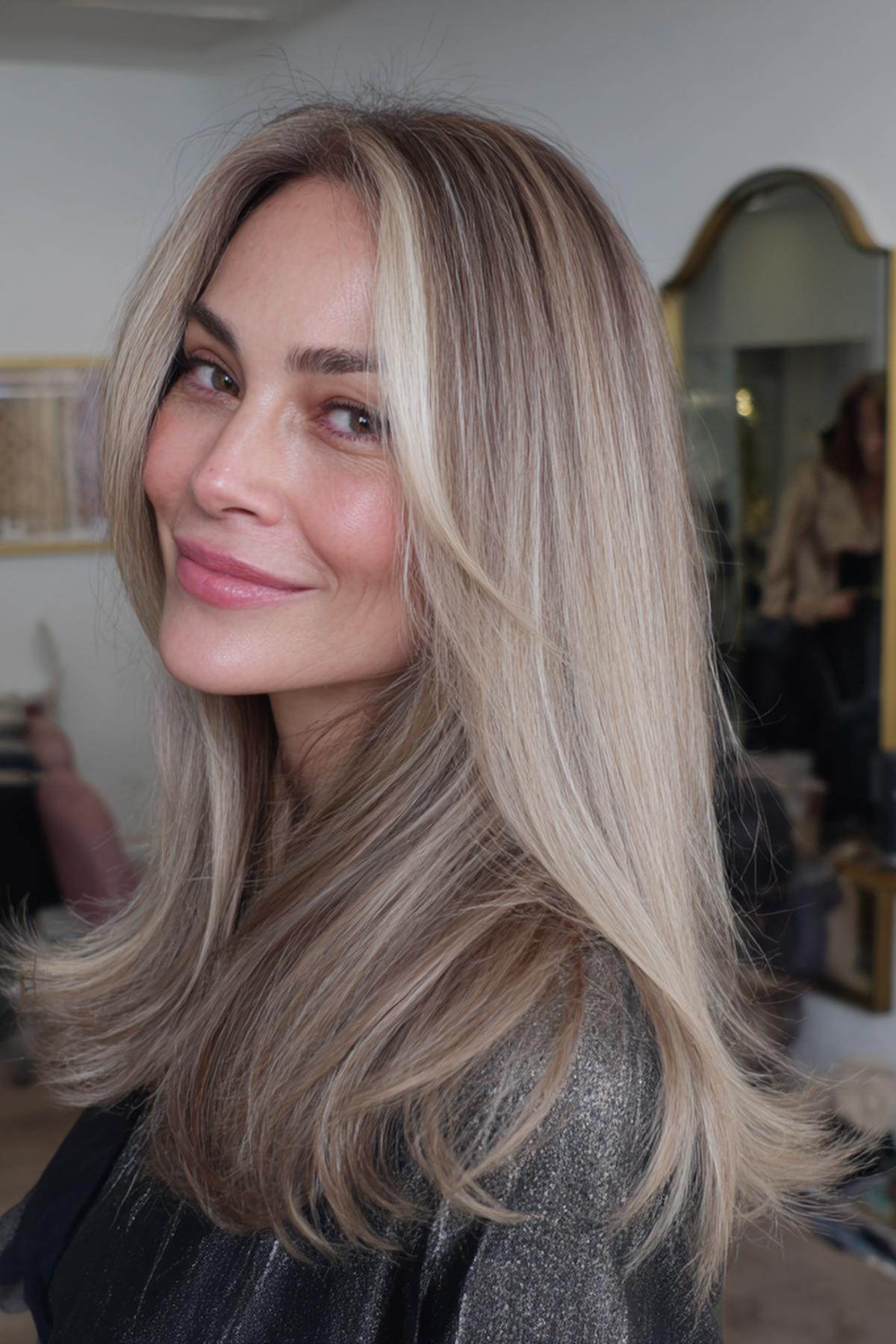 Straight Blonde Brown Blend Layers