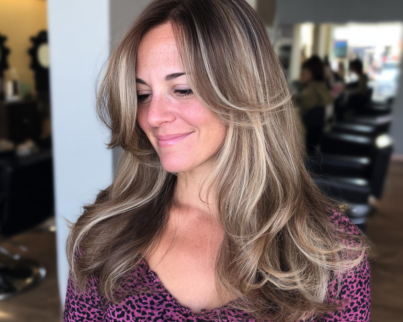 Layered Bronde Hair Blowout