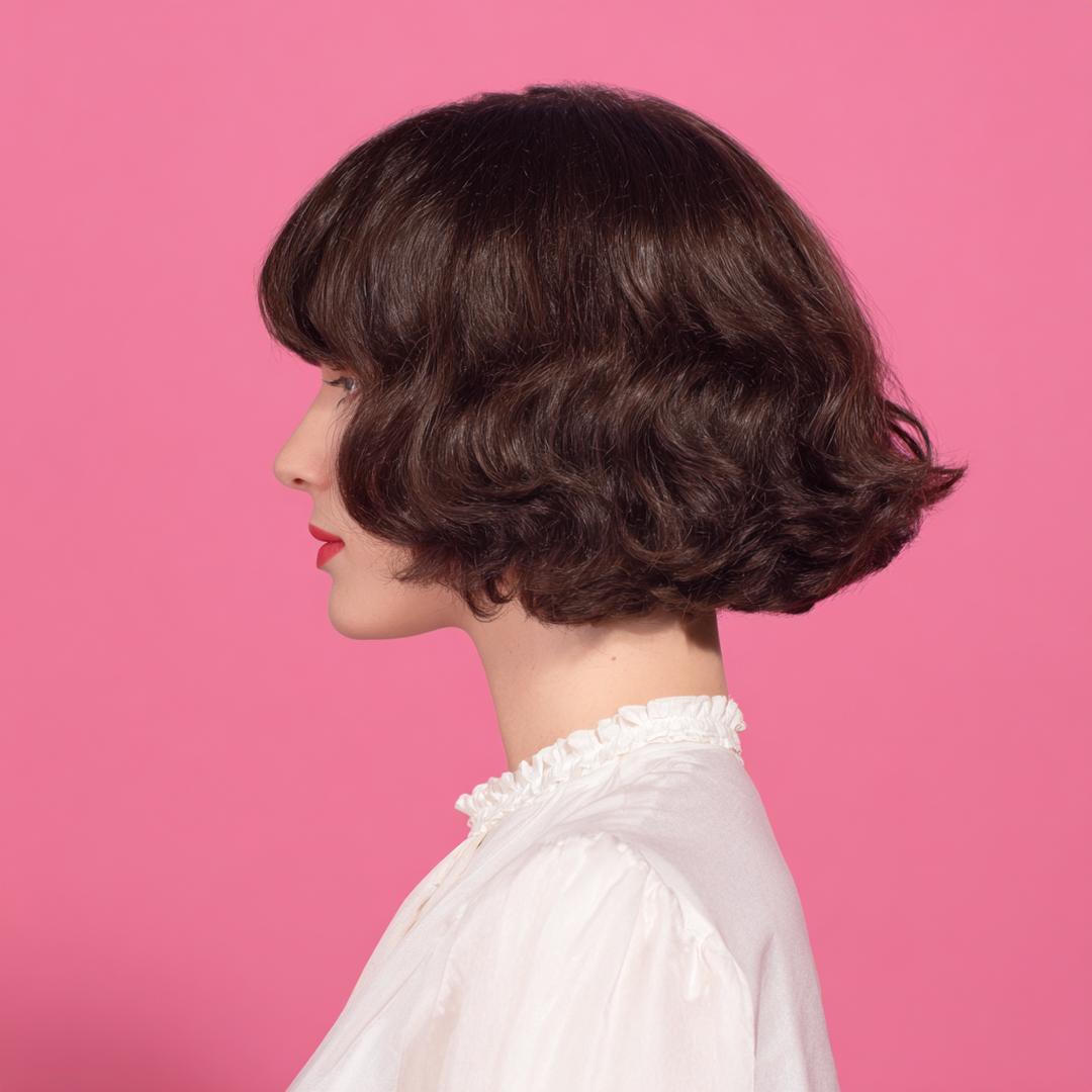 Dark Wavy Bob With Bangs