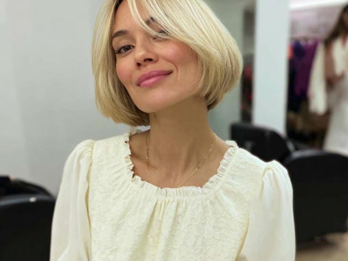 Blonde Bob With Curtain Bangs