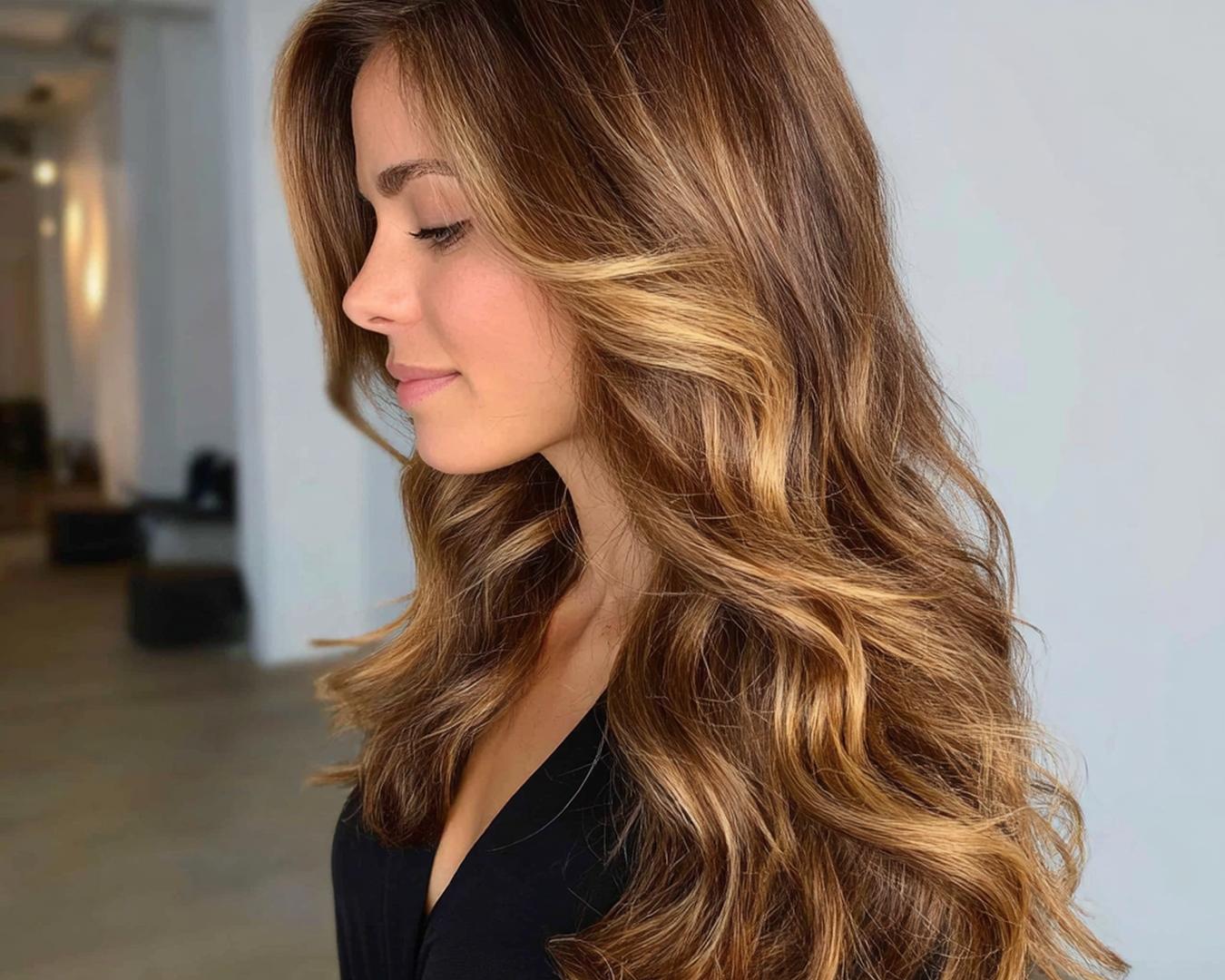 Sonniger Karamellverlauf auf Mittelbraun