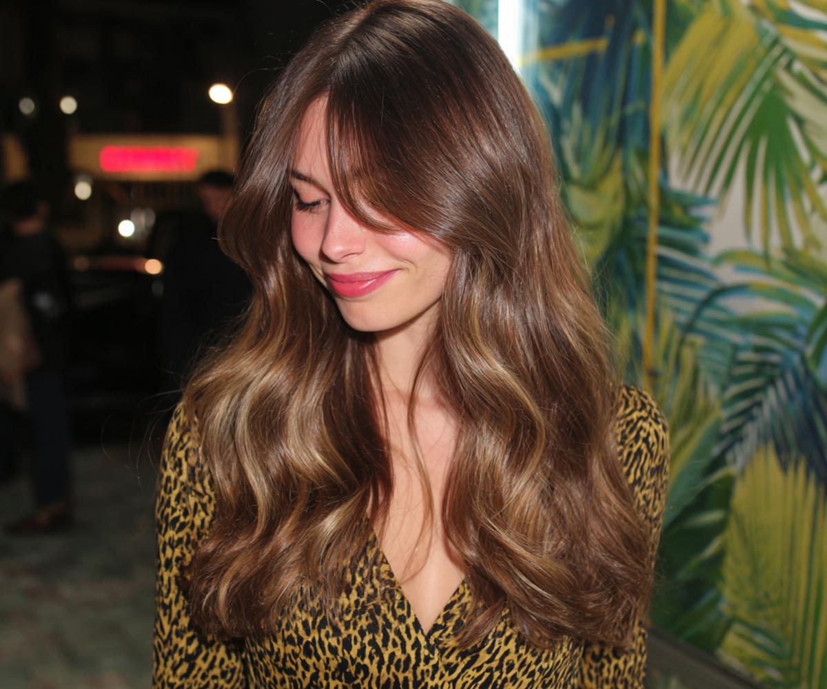 Sanftes Karamell-Balayage auf Braun