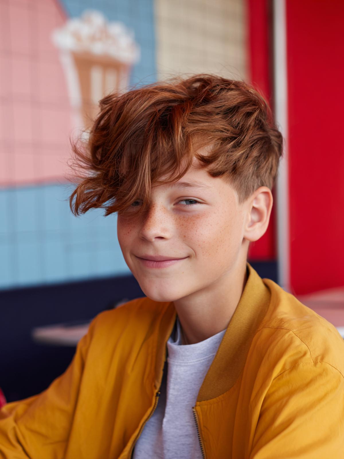 Langer Seitlicher Pony Kupfer