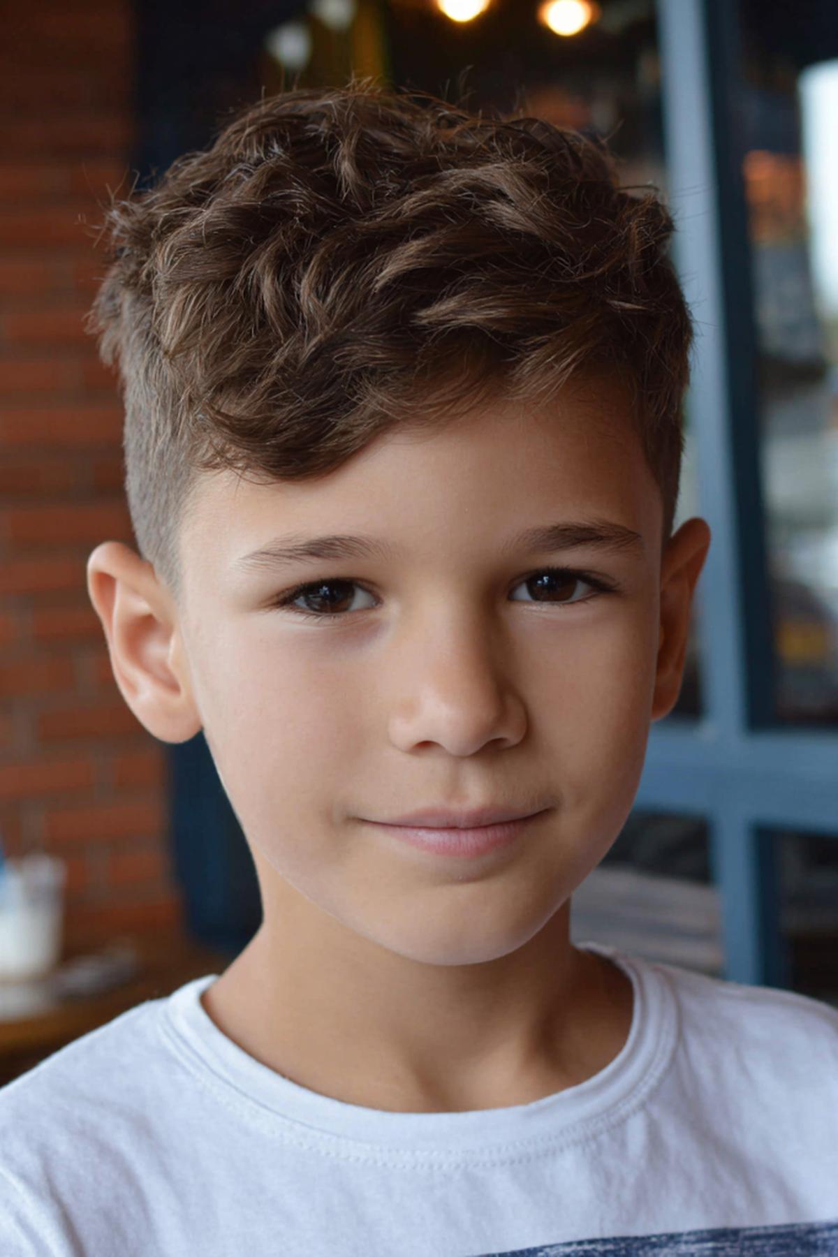 Braune Locken Seitlich Kurz