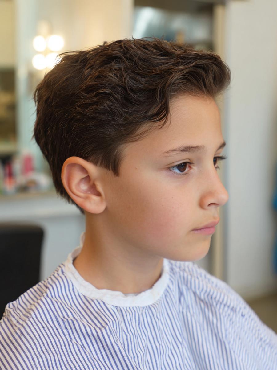 Dunkelbraune Seitenscheitel Frisur