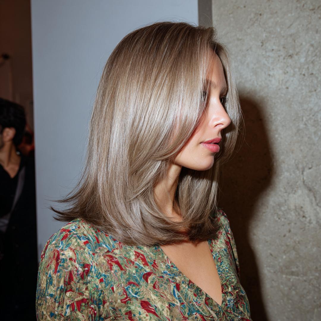 Beige Blonde Sleek Layers