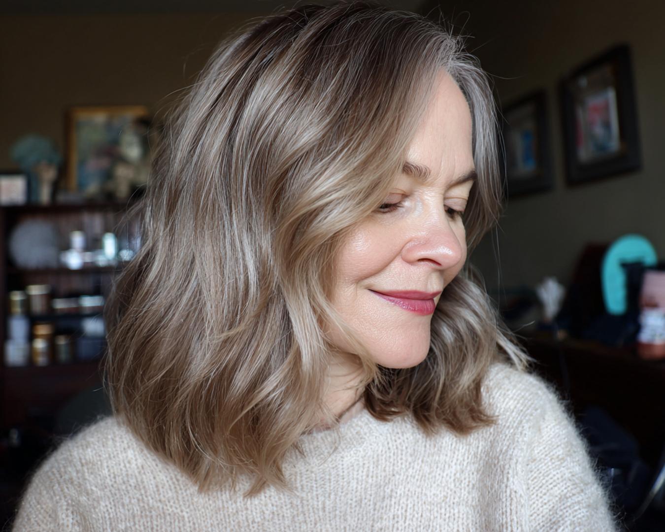 Ash Beige Wavy Lob