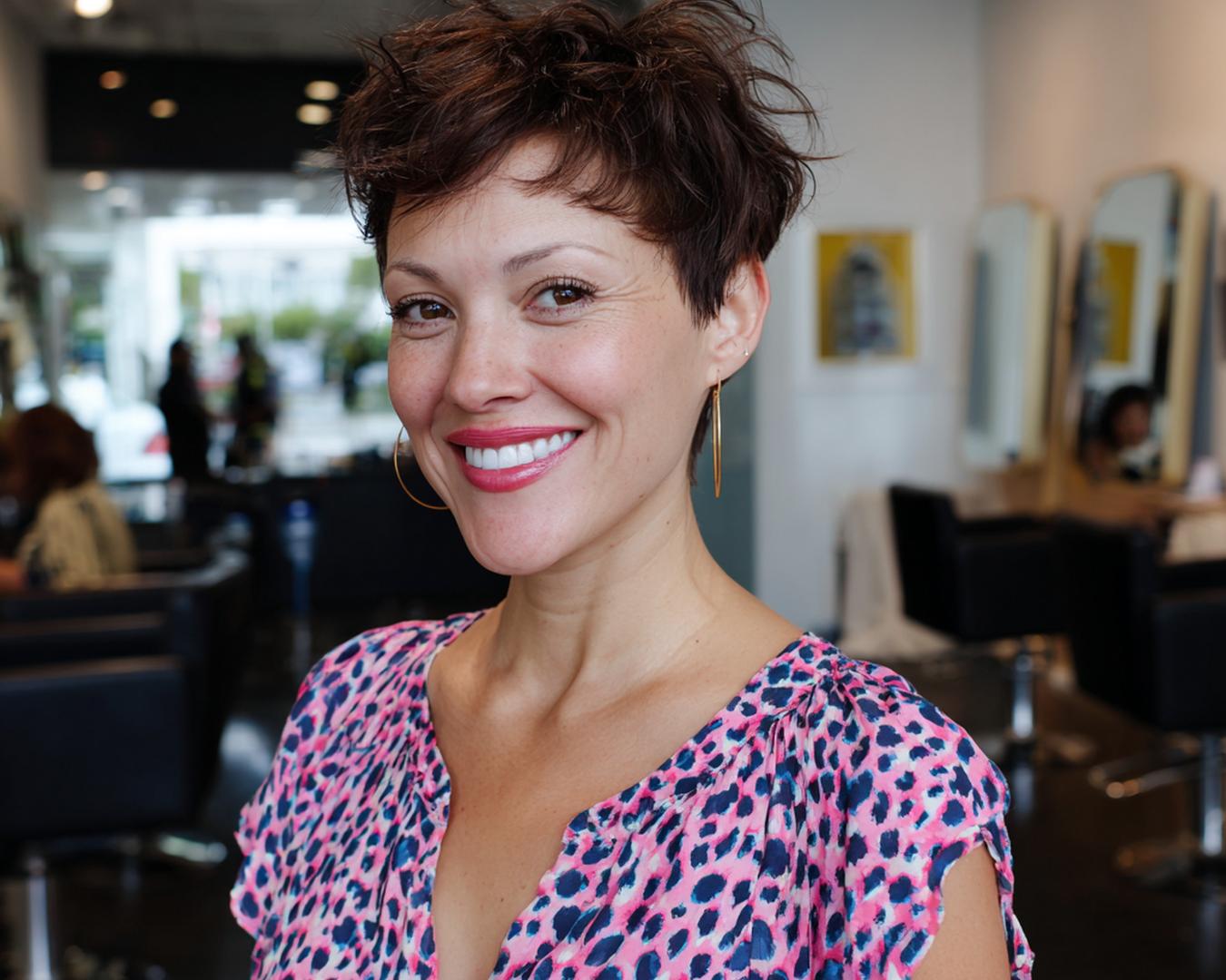 Tousled Short Brown Pixie