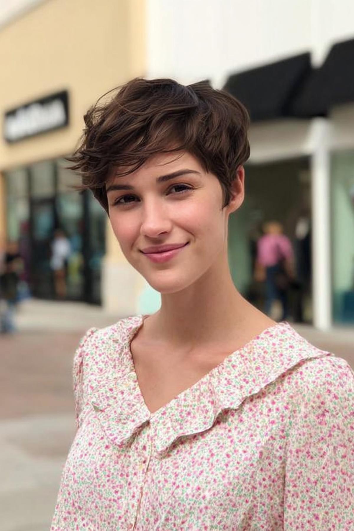 Soft Short Brown Pixie