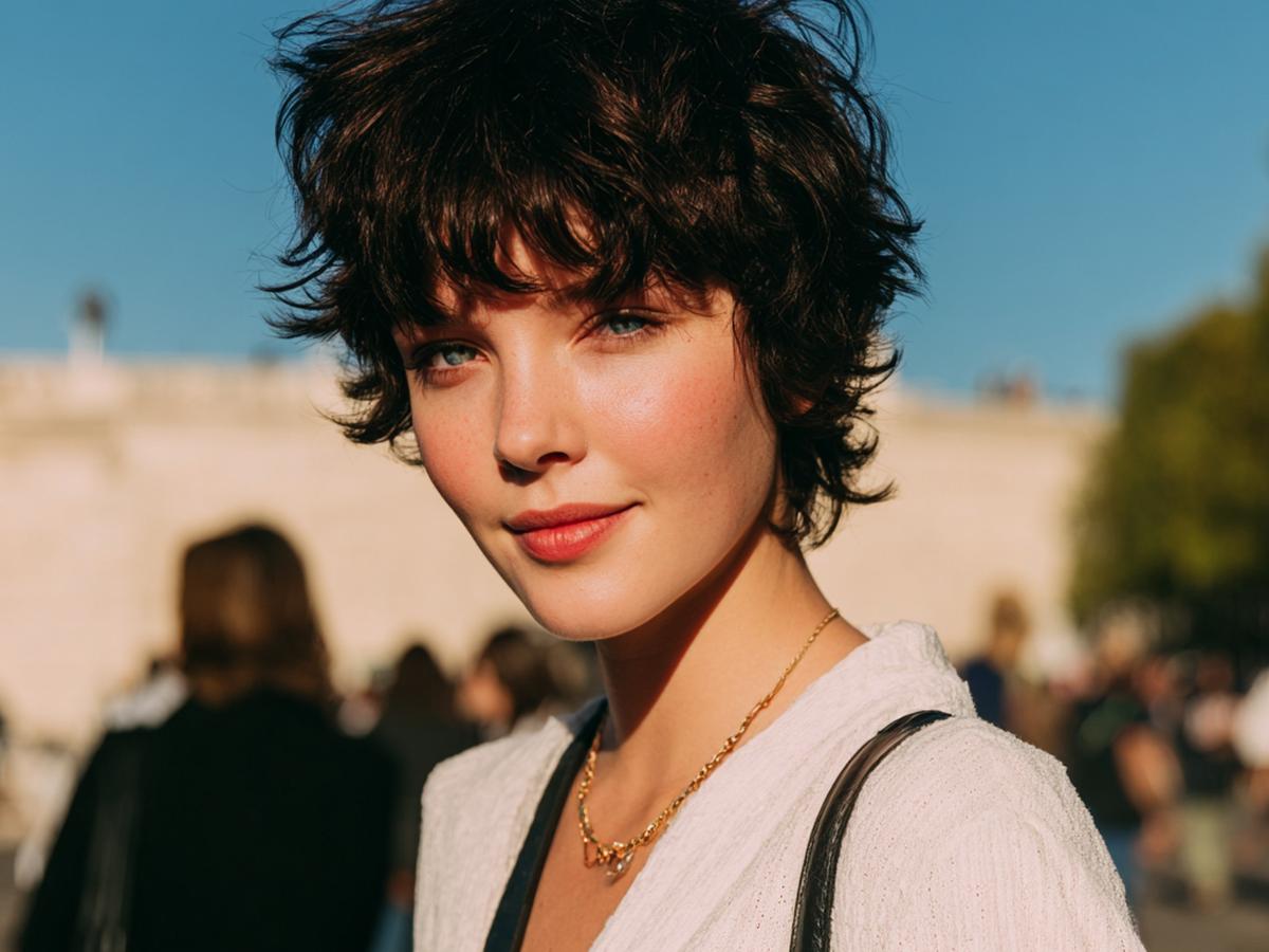 Dark Tousled Shaggy Pixie