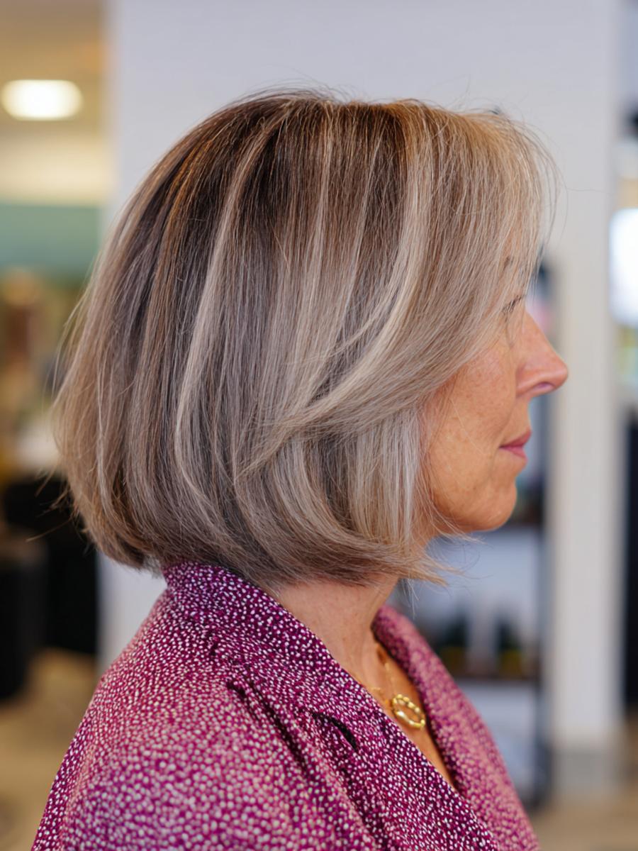 Blond Balayage Bob Seitenscheitel