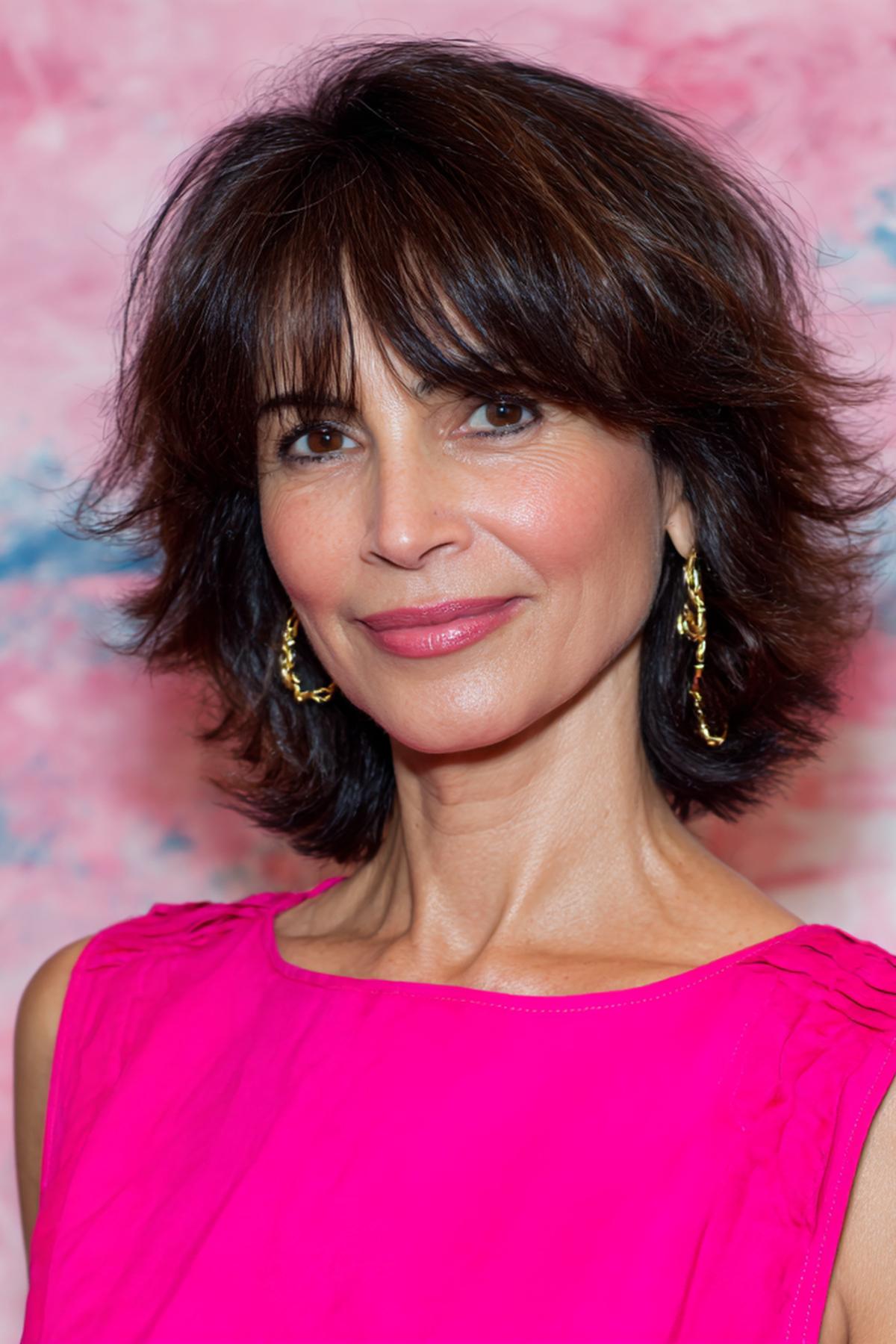 Stufiger Shag Mit Pony Braun