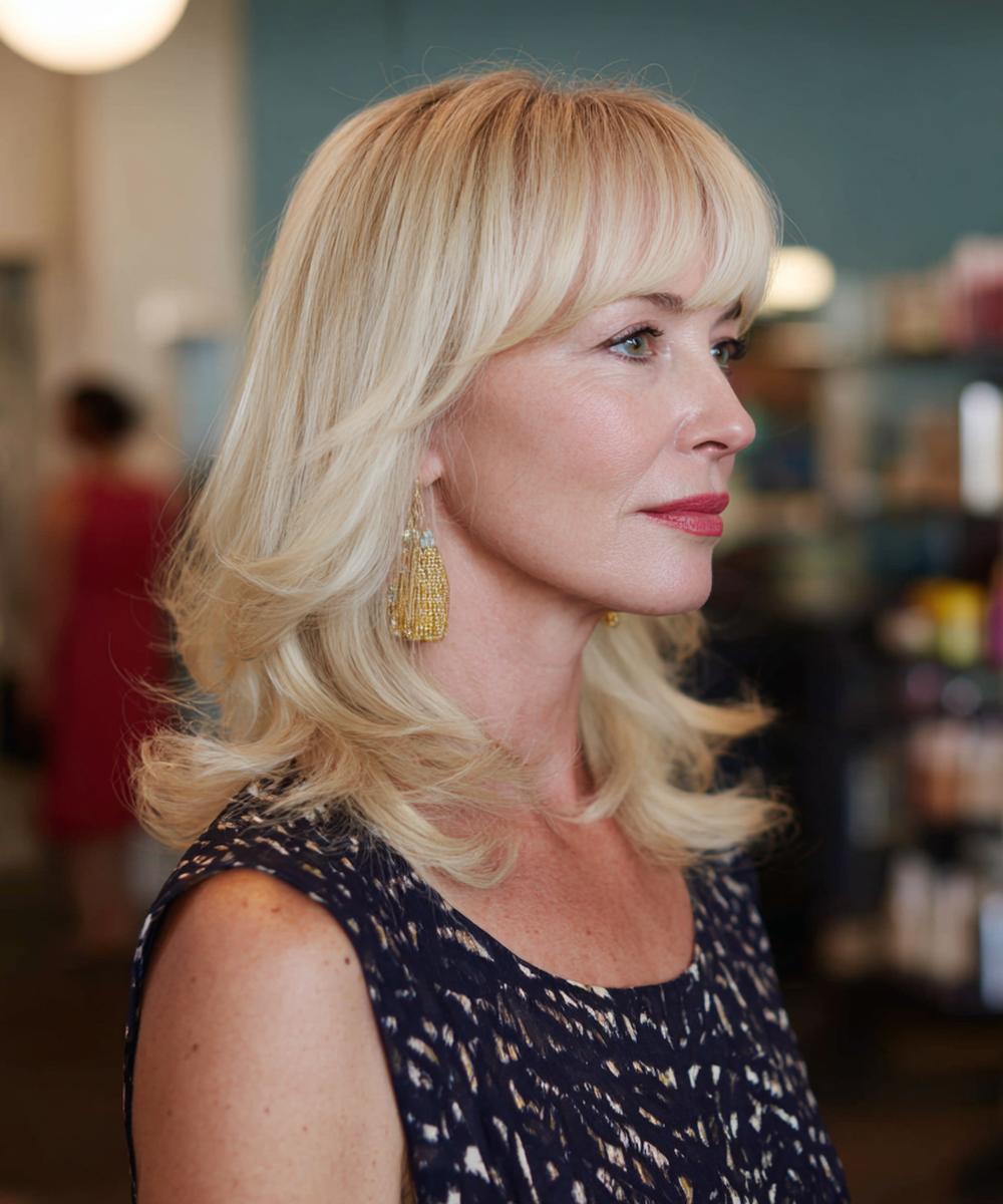 Blonde Stufen Mit Pony