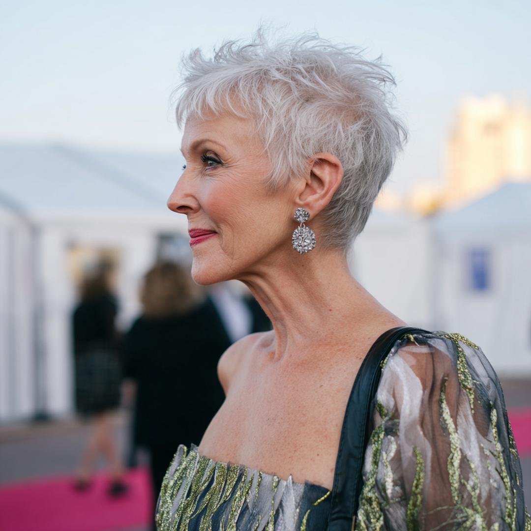 Weißer Spiky Pixie Kurz