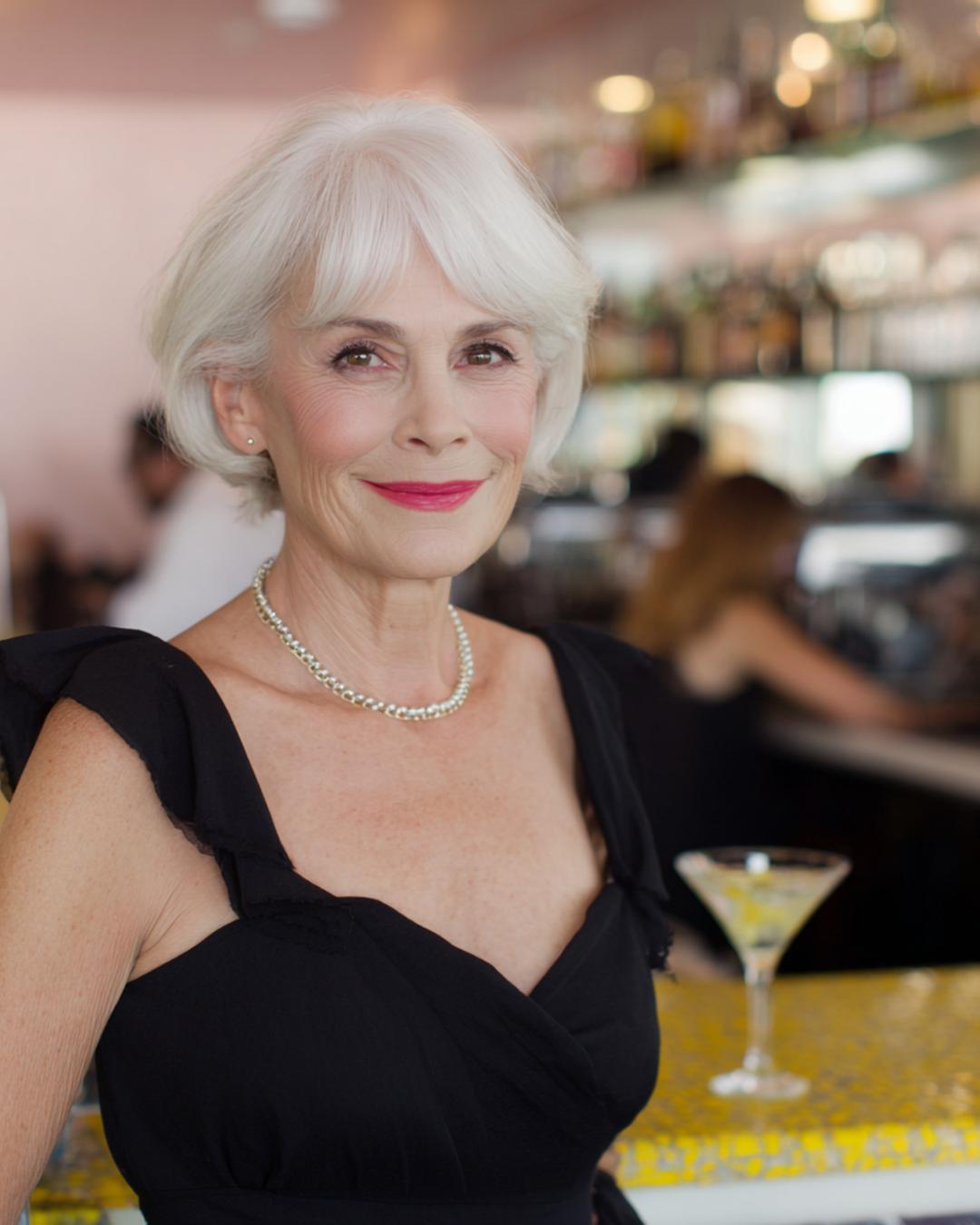 Weißer Bob Mit Vollpony