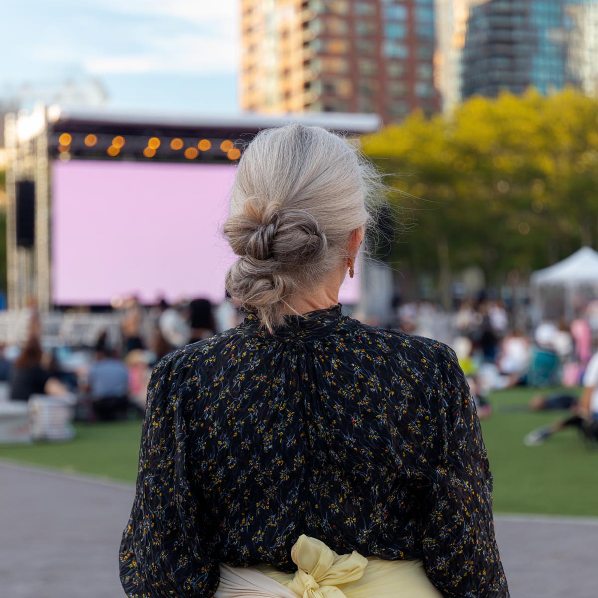 Grauer Niedriger Dutt