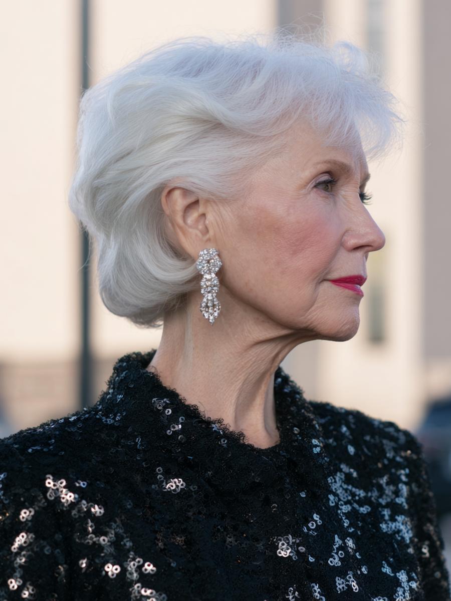 Silbergrauer Kurzer Schnitt