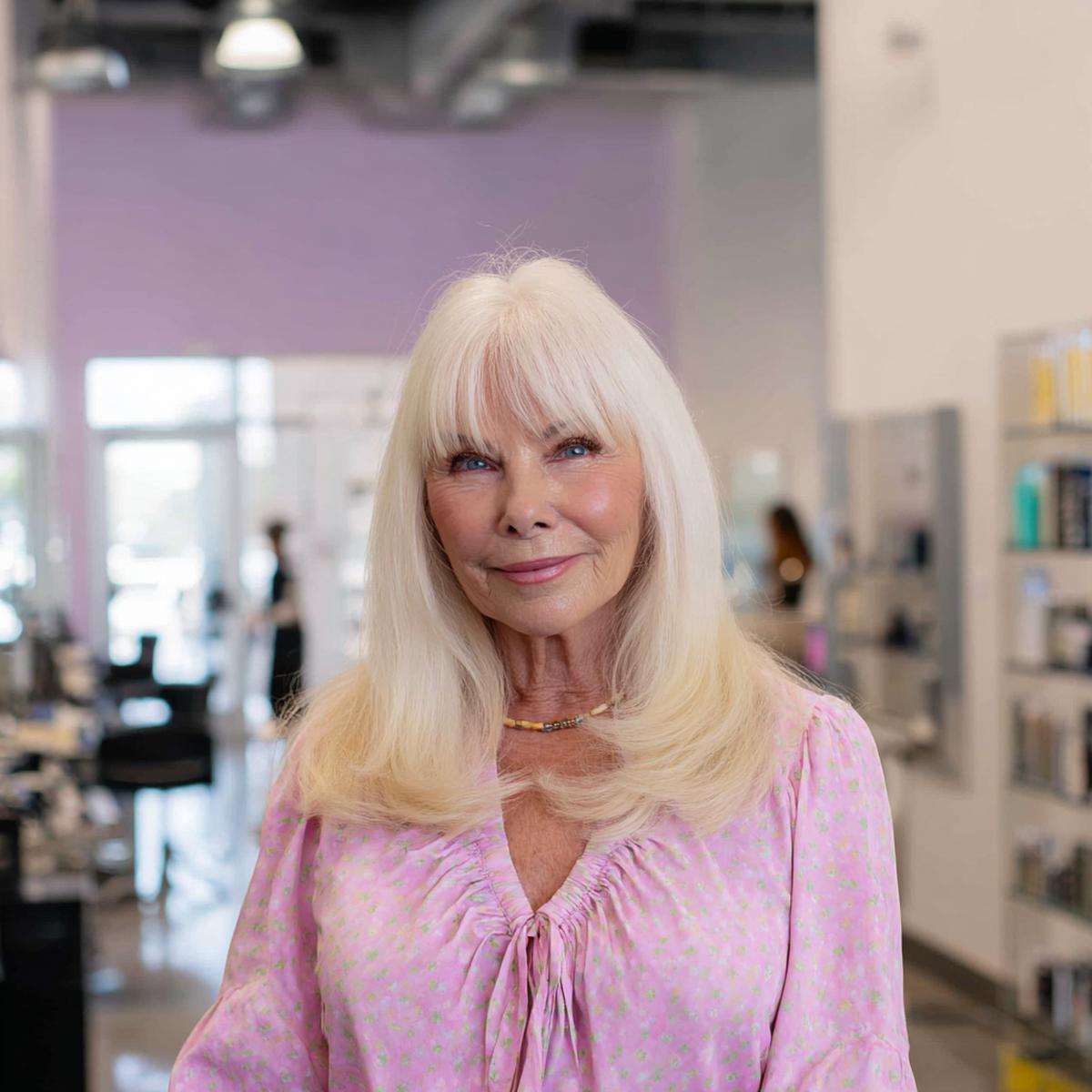 Langes Weißes Haar Mit Pony