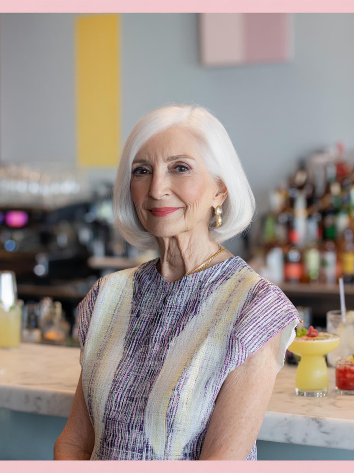 Weißer Kinnlanger Bob Glatt