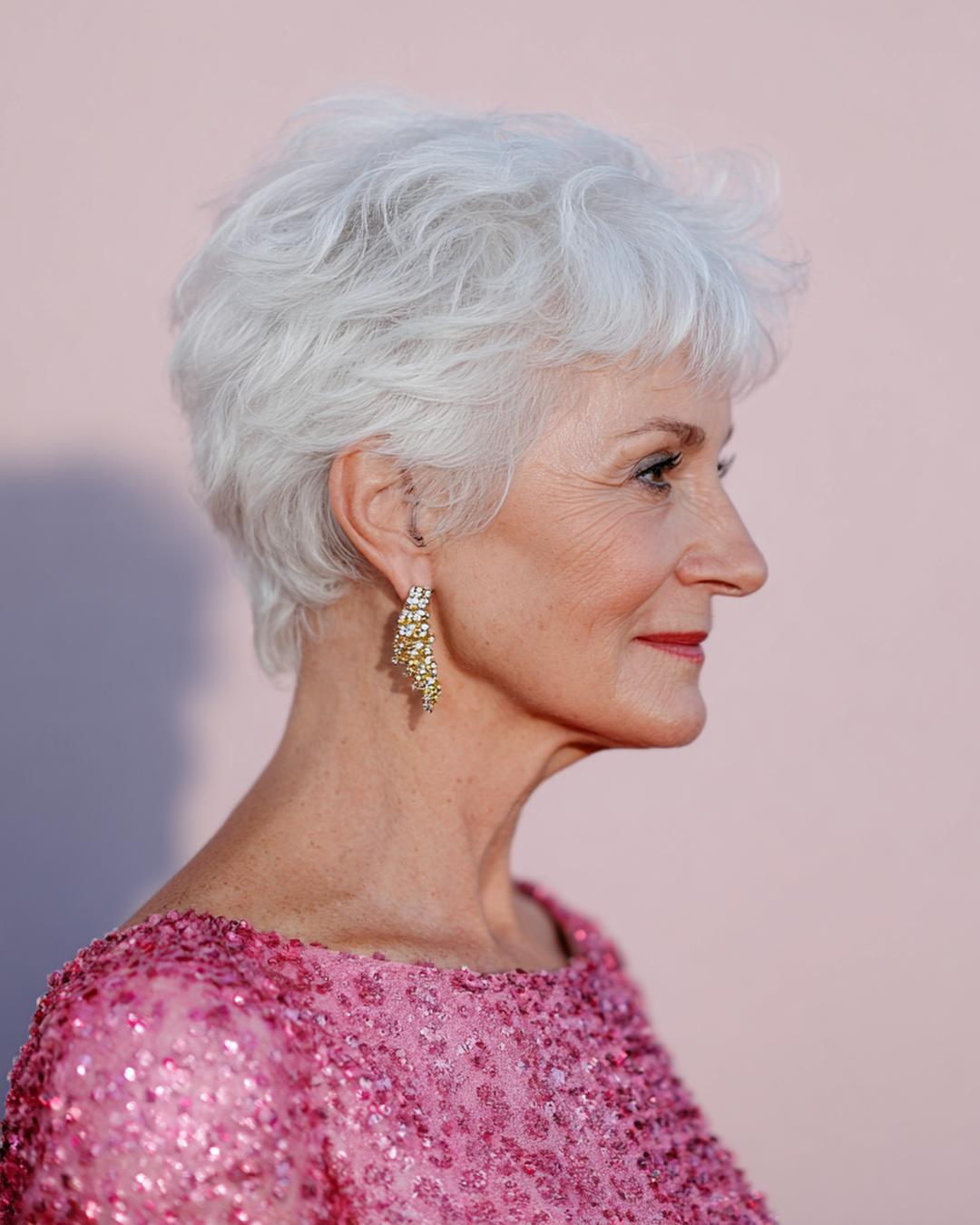 Weißer Texturierter Pixie Kurz