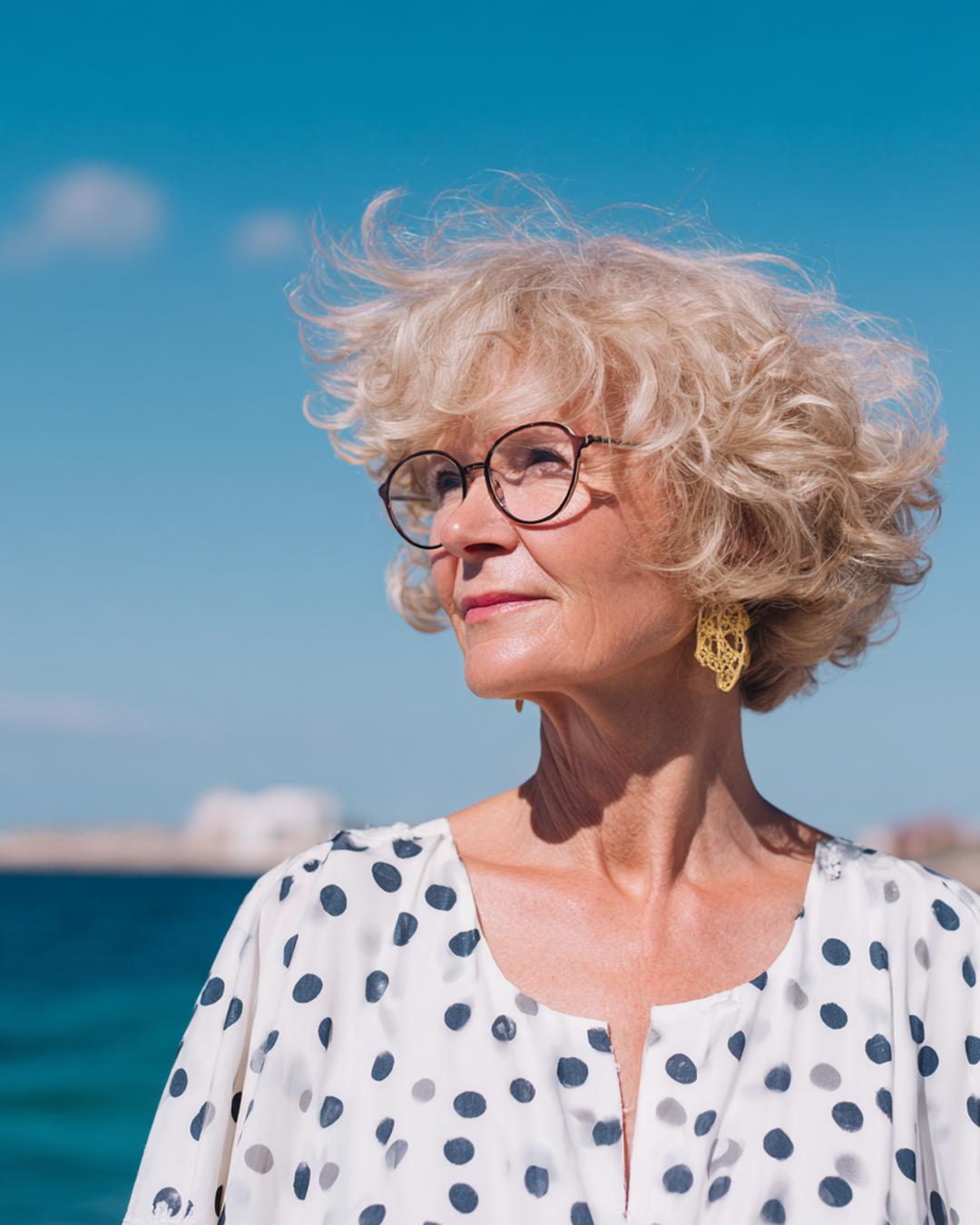 Blonder Lockiger Bob