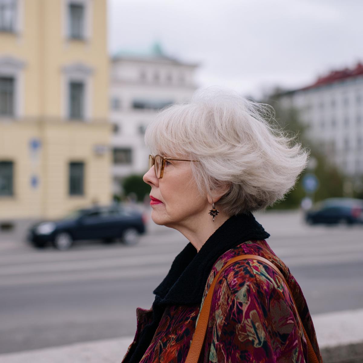 Silbergrauer Stufiger Bob