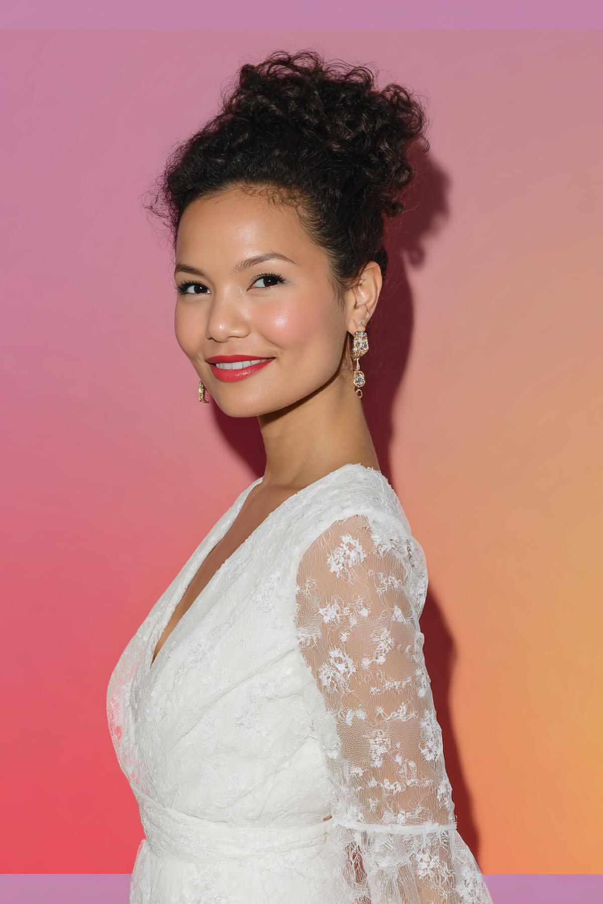 Hoher Lockendutt Dunkelbraun