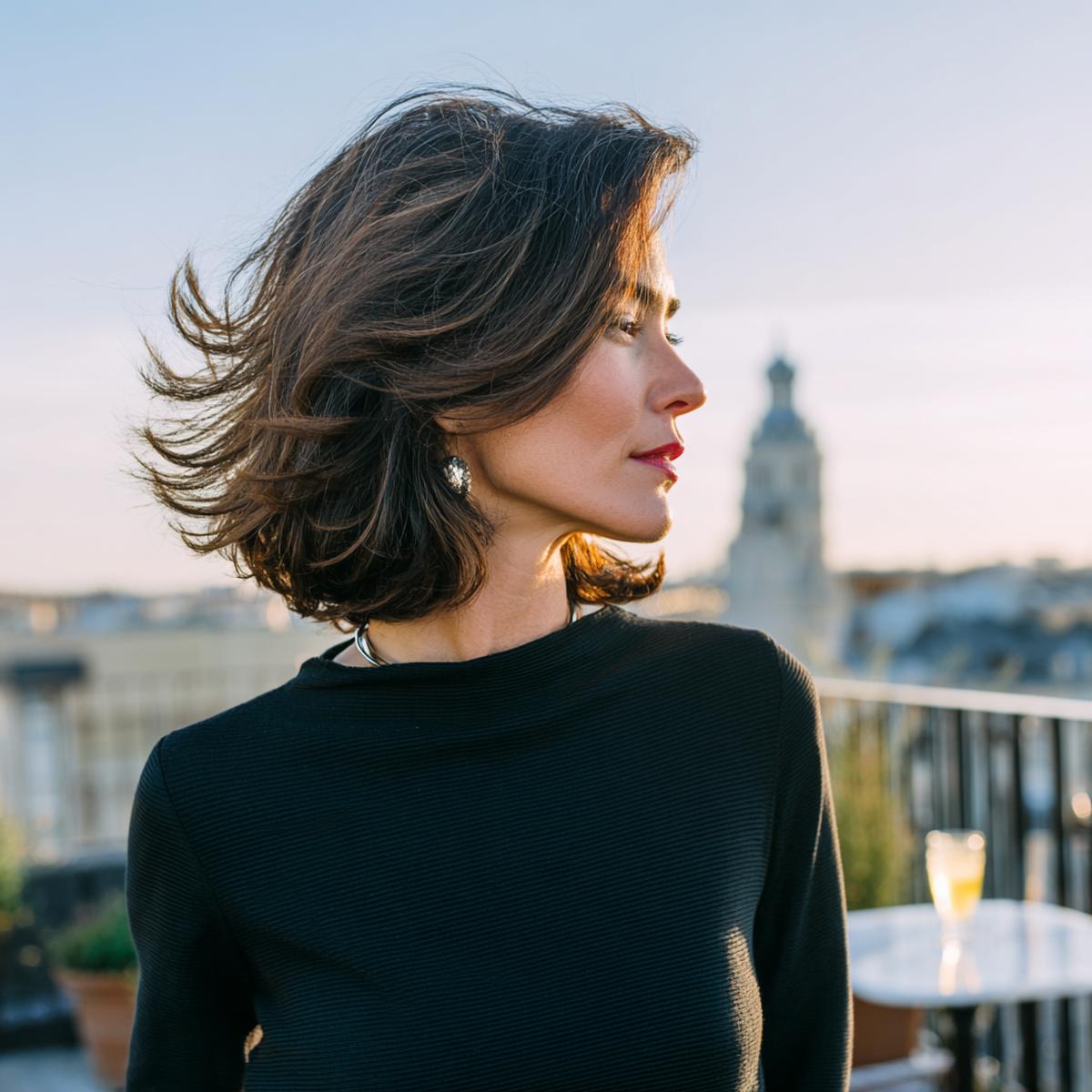 Mittellang Seitenscheitel Ausgedrehte Spitzen