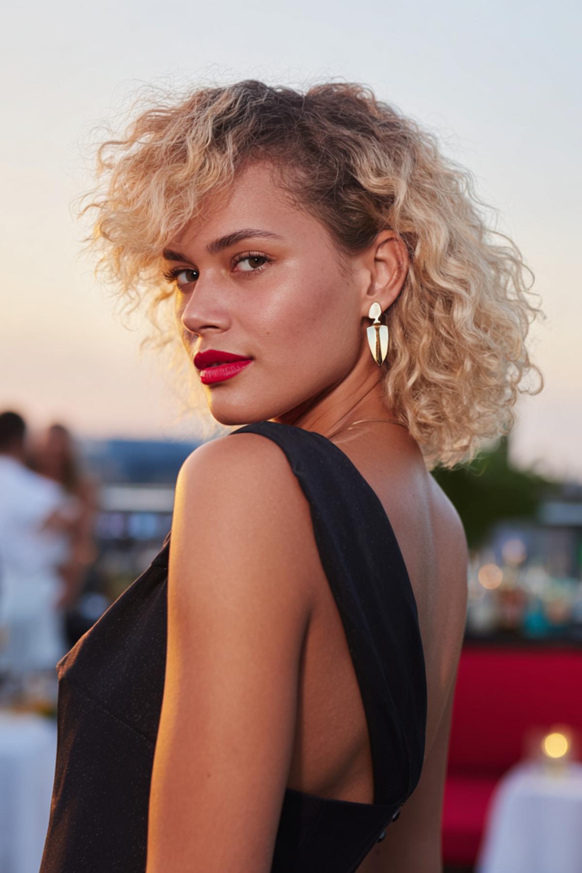 Mittellang Blond Lockig Mit Pony