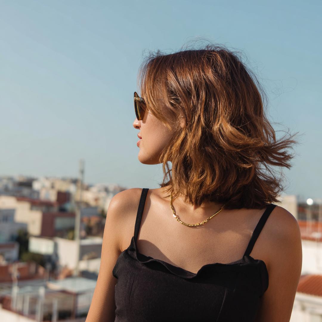 Mittellang Kupfer Mit Wellen